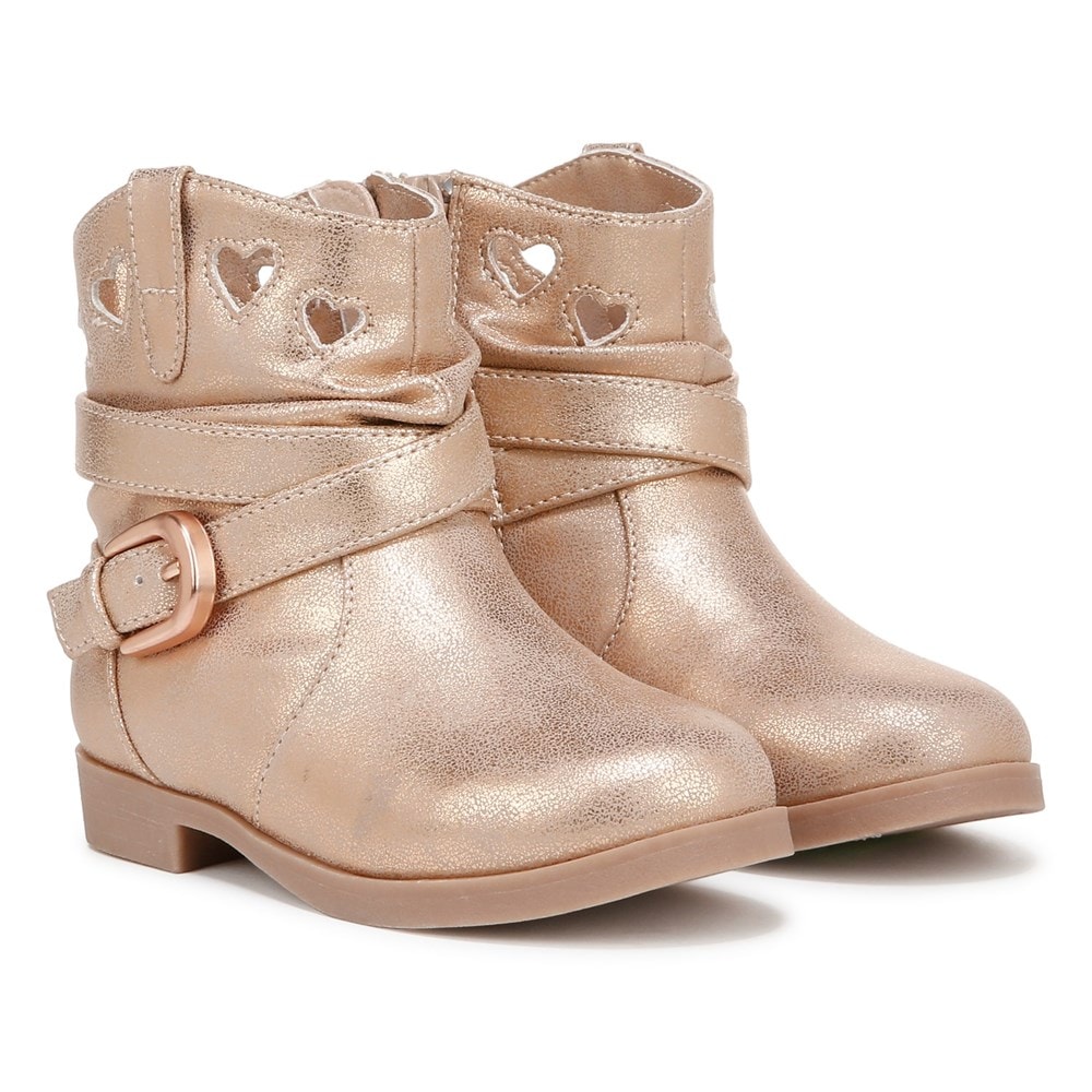 Blowfish Kids' Sabine-T Western Boot Toddler - Rose Gold Faux Leather
