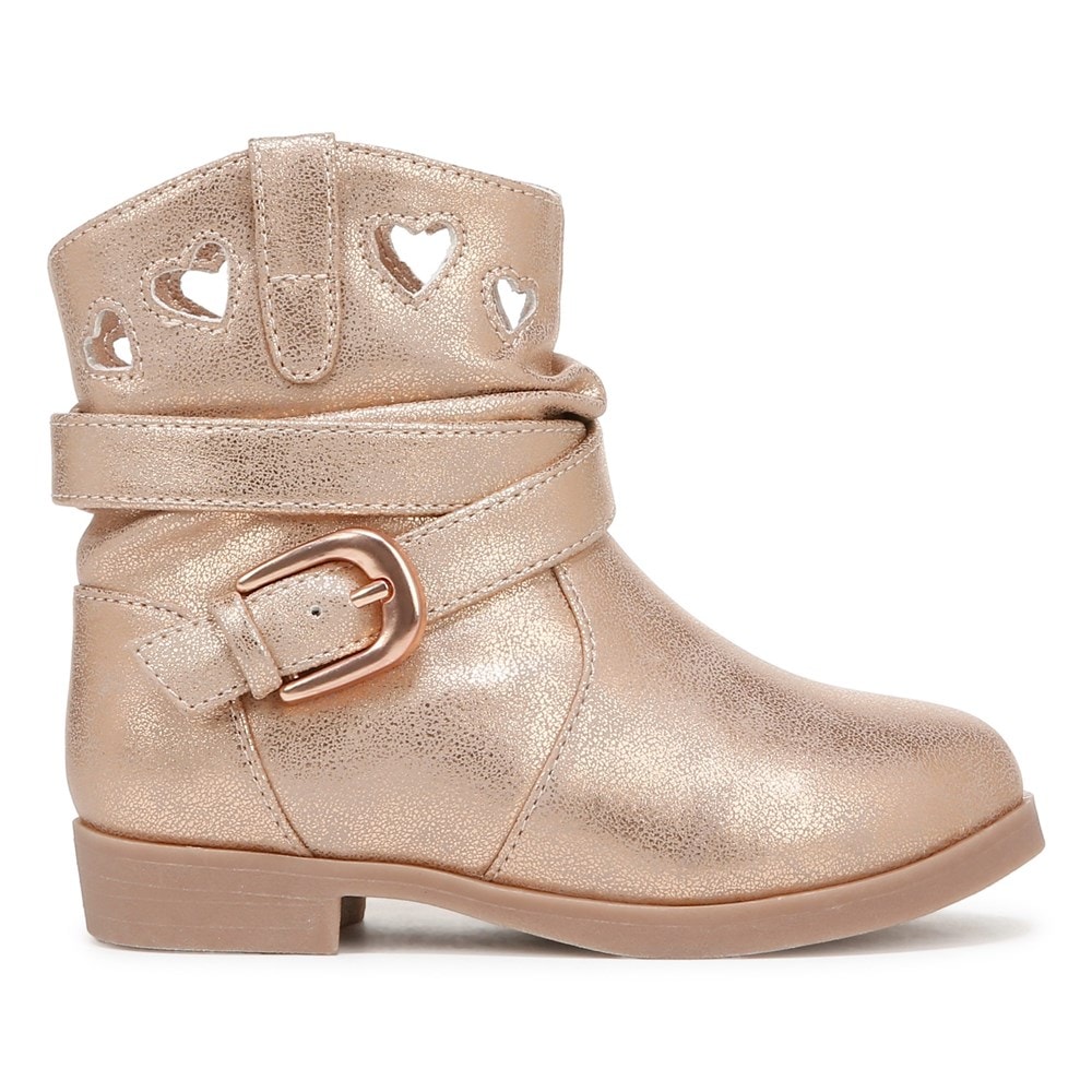 Blowfish Kids\' Sabine-T Western Boot Toddler - Rose Gold Faux Leather