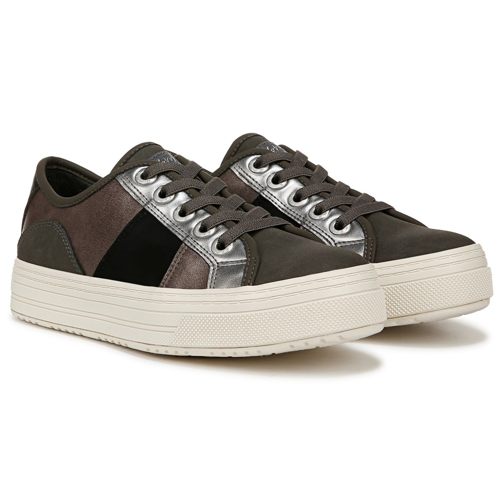 Blowfish Women's Super Smile Slip On Sneaker - Black Faux Leather/Faux Suede