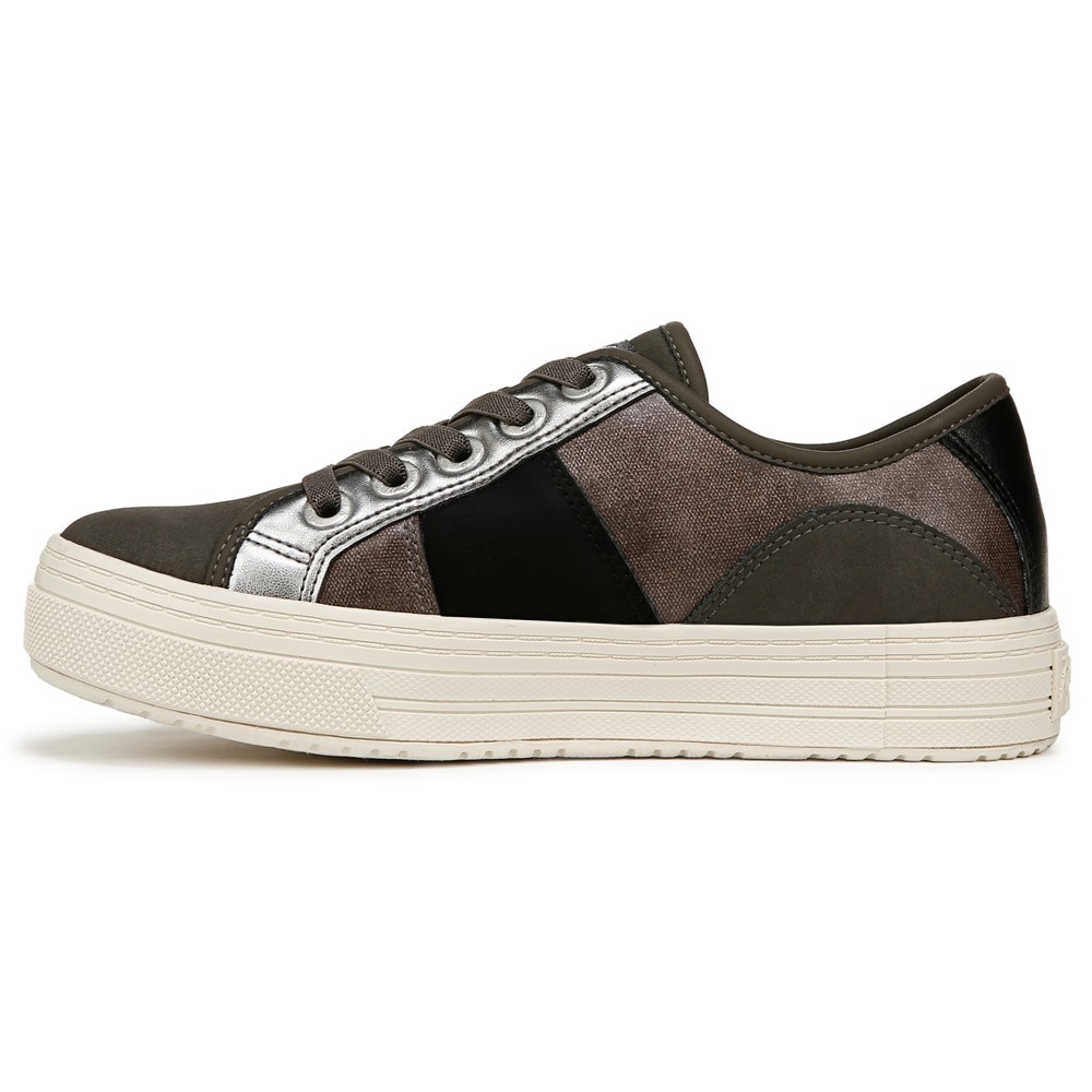 Blowfish Women\'s Super Smile Slip On Sneaker - Black Faux Leather/Faux Suede