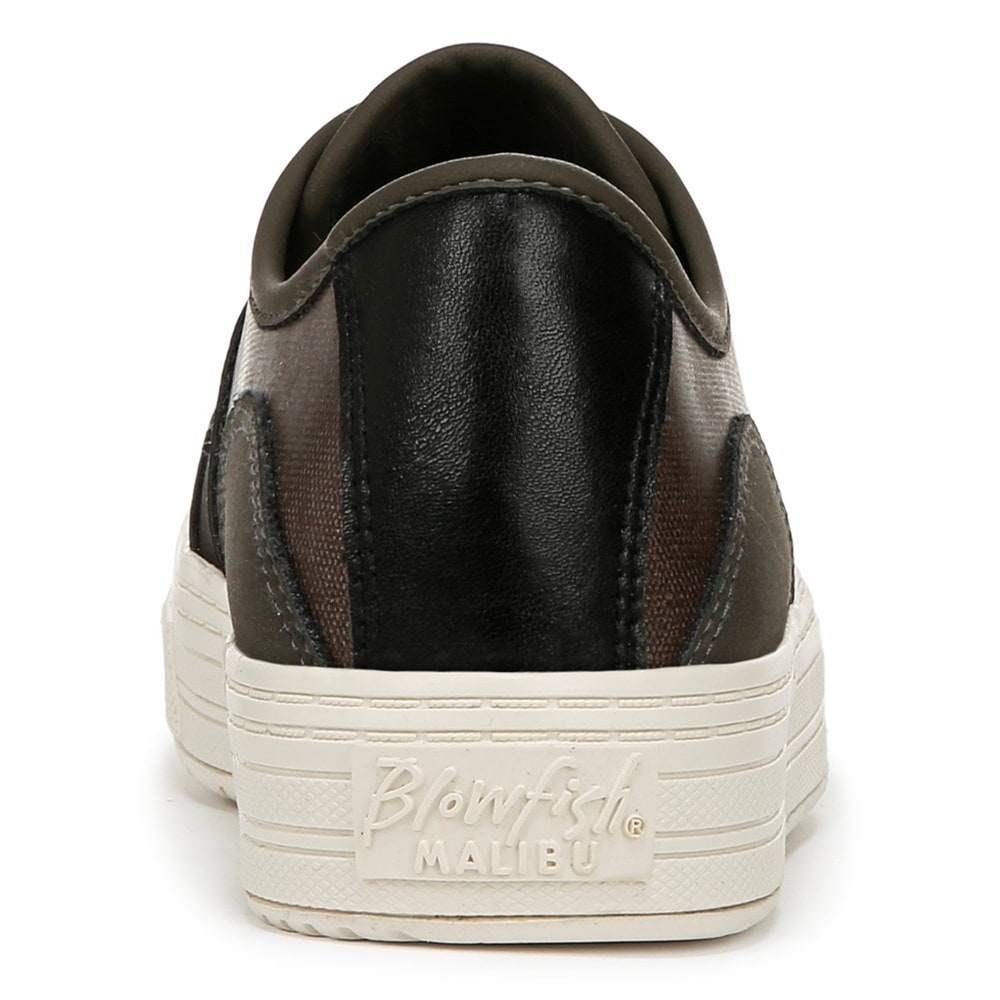 Blowfish Women\'s Super Smile Slip On Sneaker - Black Faux Leather/Faux Suede