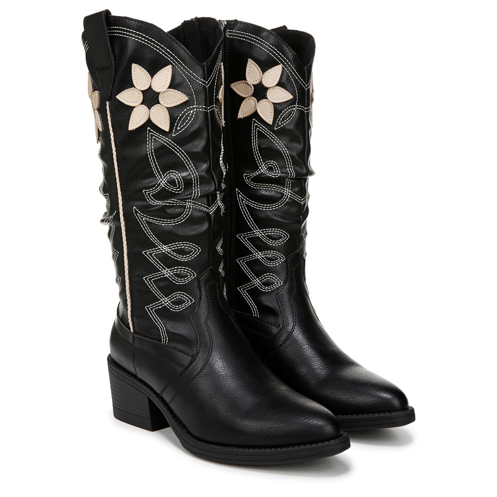 Blowfish Women's Romie Western Boot - Black Faux Leather