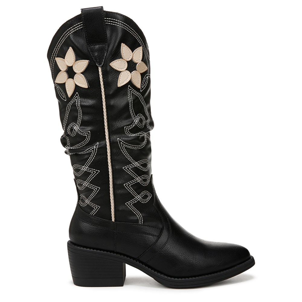 Blowfish Women\'s Romie Western Boot - Black Faux Leather