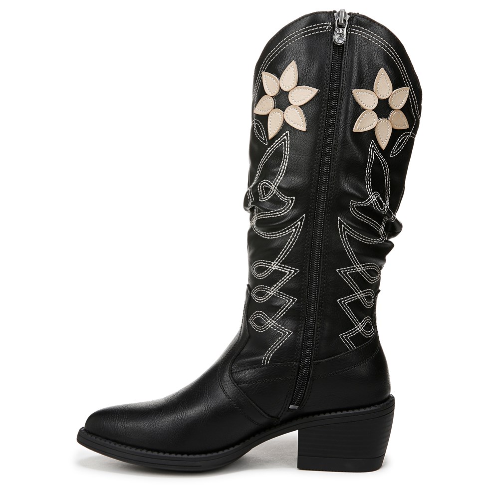 Blowfish Women\'s Romie Western Boot - Black Faux Leather