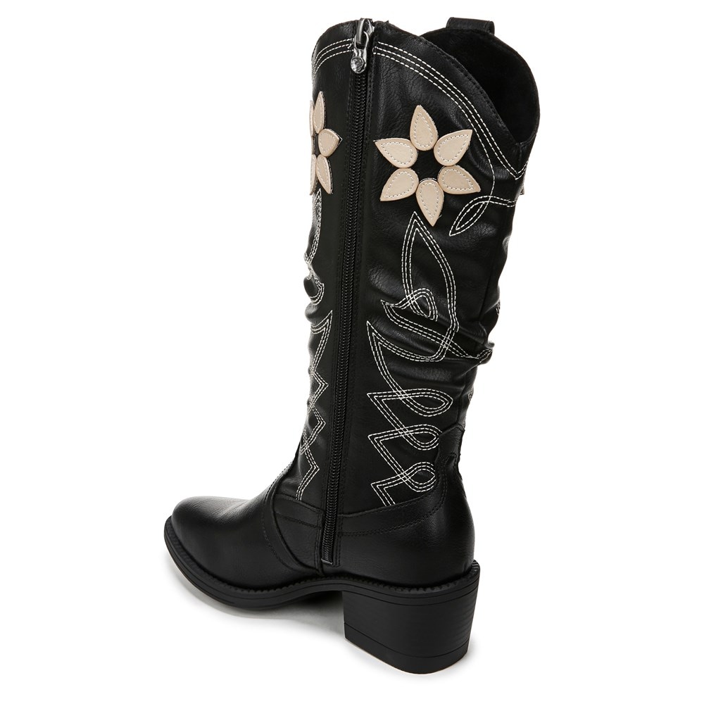 Blowfish Women\'s Romie Western Boot - Black Faux Leather
