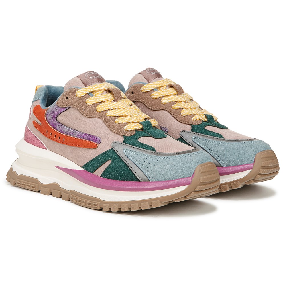 Blowfish Women's Leo Retro Lace Up Sneaker - Mauve/Whiskey Microsuede