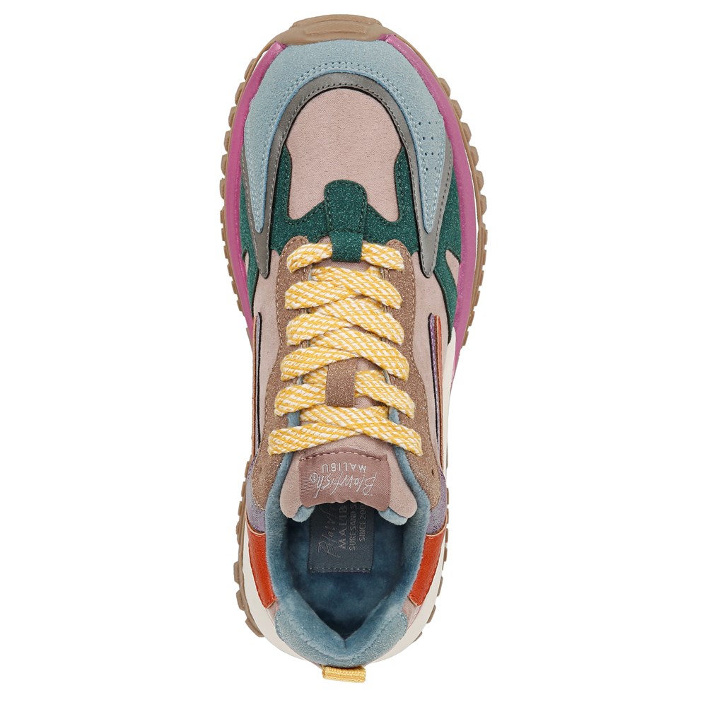 Blowfish Women\'s Leo Retro Lace Up Sneaker - Mauve/Whiskey Microsuede