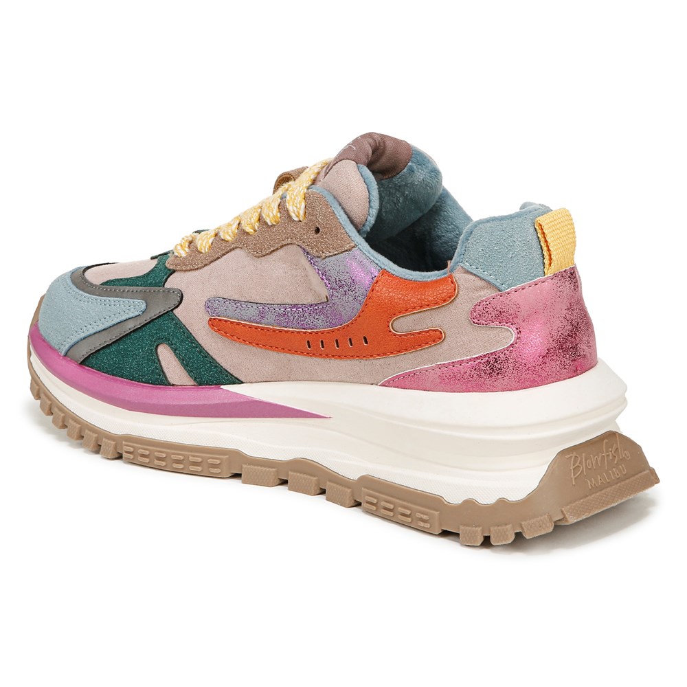 Blowfish Women\'s Leo Retro Lace Up Sneaker - Mauve/Whiskey Microsuede