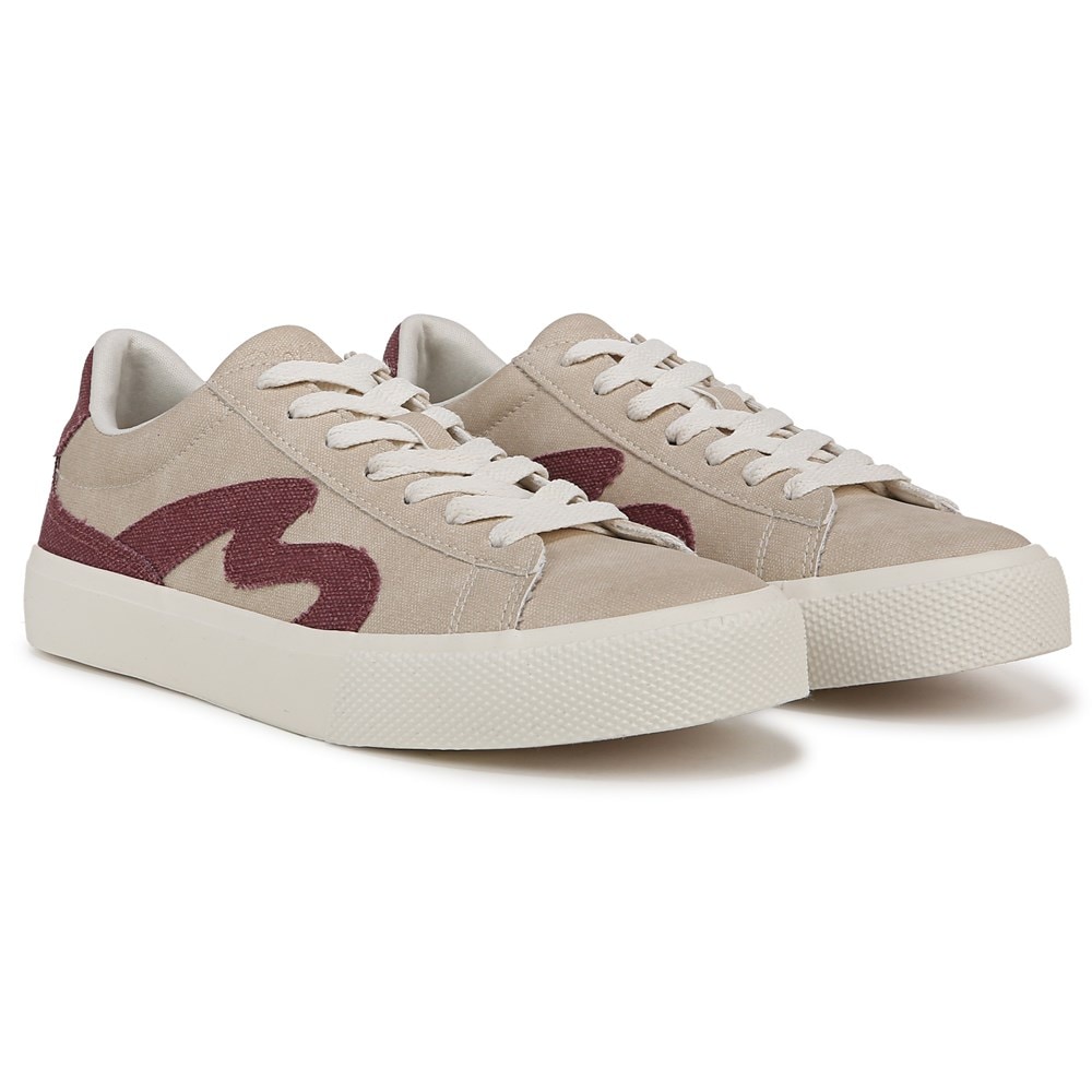 Blowfish Women's Vice Lace Up Sneaker - Beige/Red Canvas