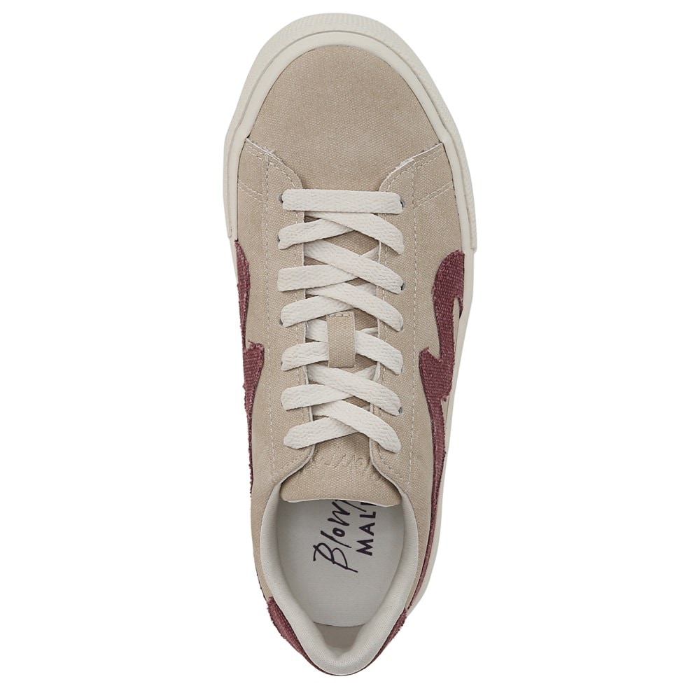 Blowfish Women\'s Vice Lace Up Sneaker - Beige/Red Canvas