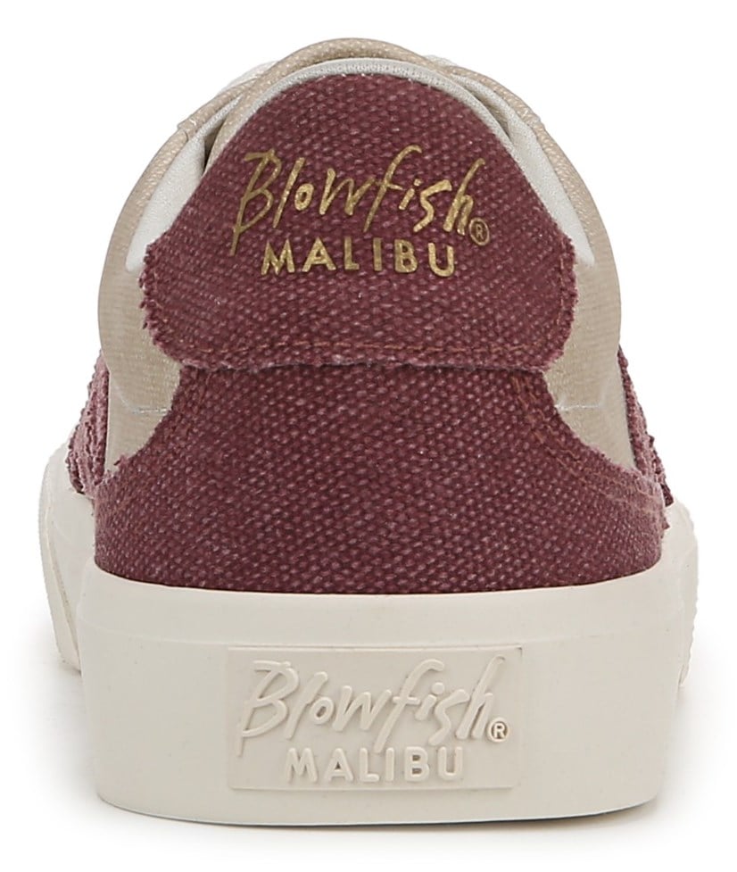 Blowfish Women\'s Vice Lace Up Sneaker - Beige/Red Canvas