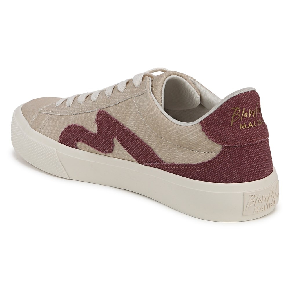 Blowfish Women\'s Vice Lace Up Sneaker - Beige/Red Canvas