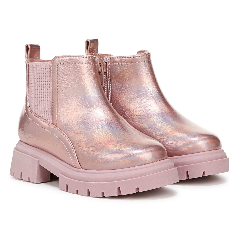 Blowfish Kids' Carousel-B-T Chelsea Lug Sole Bootie Toddler - Ether Pink Faux Leather