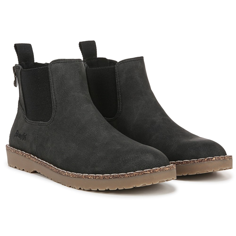 Blowfish Women's Chillin Chelsea Ankle Bootie - Black Faux Leather