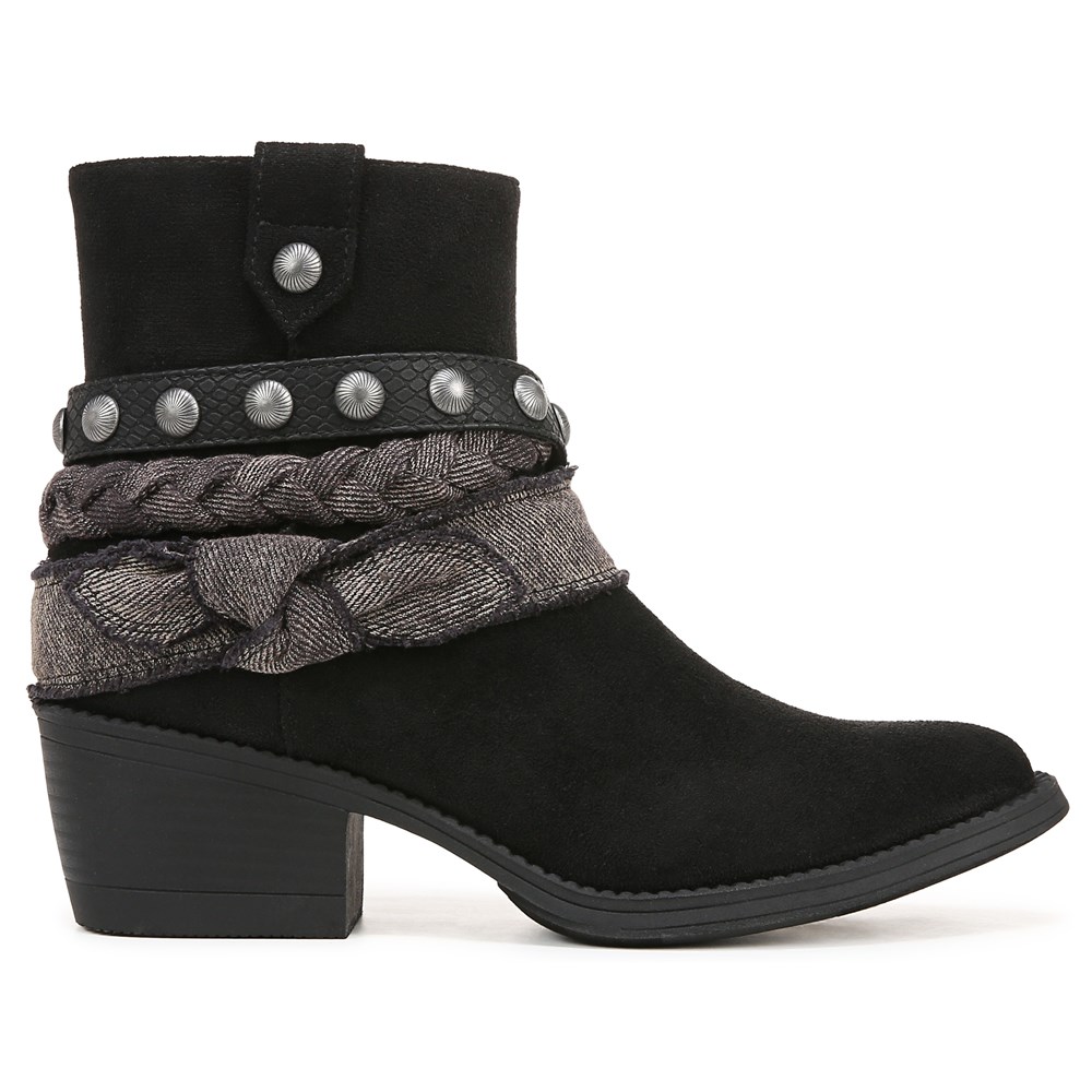 Blowfish Women\'s Rally Western Bootie - Black Microsuede