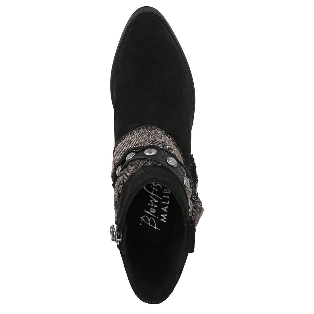 Blowfish Women\'s Rally Western Bootie - Black Microsuede