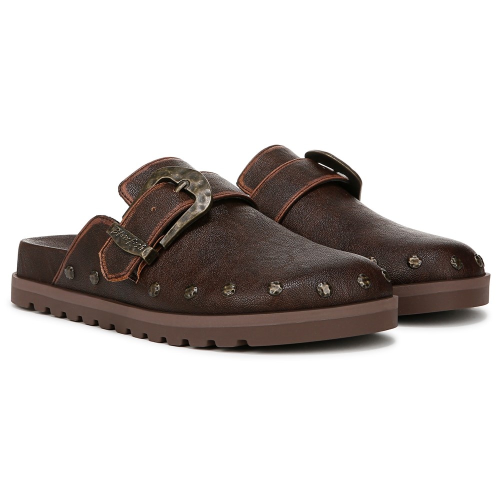 Blowfish Women's Skylar Mule - Brown Distressed Faux Leather