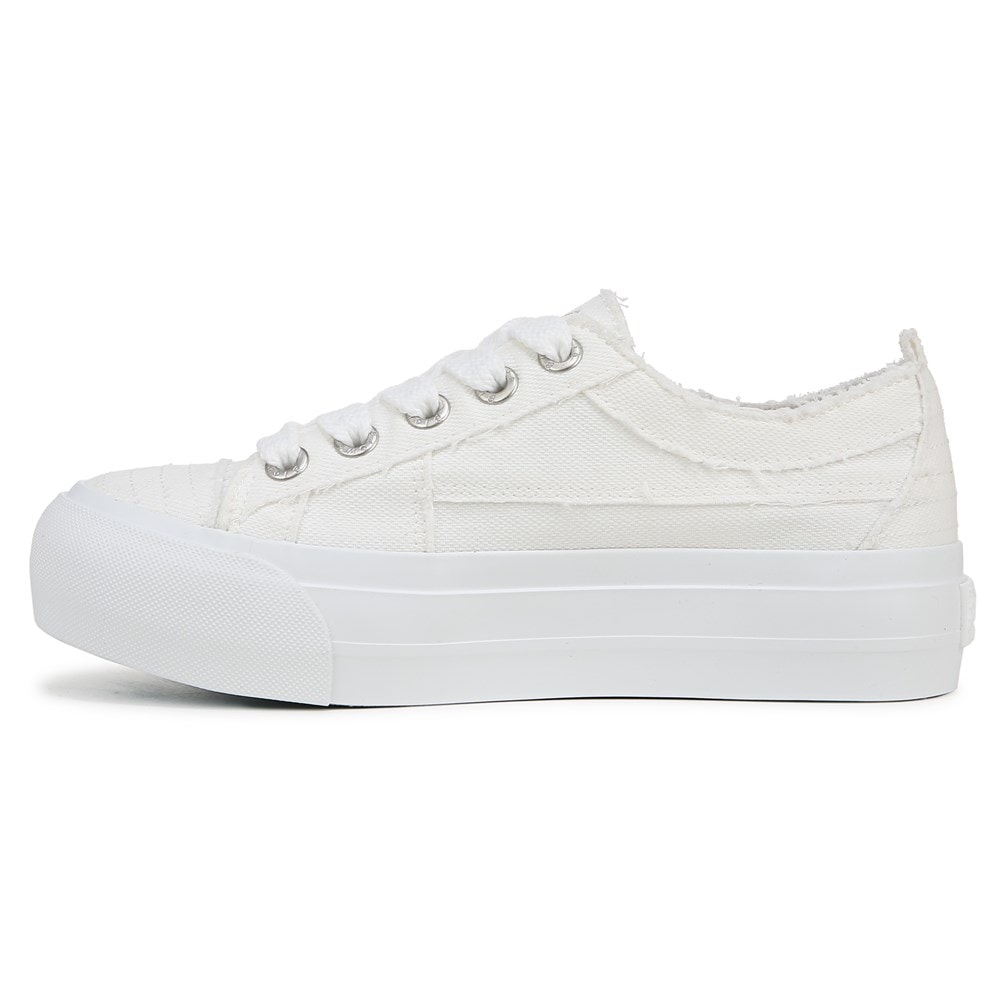 Blowfish Women\'s Sadie-Sun Platform Sneaker - White Embroidered Canvas