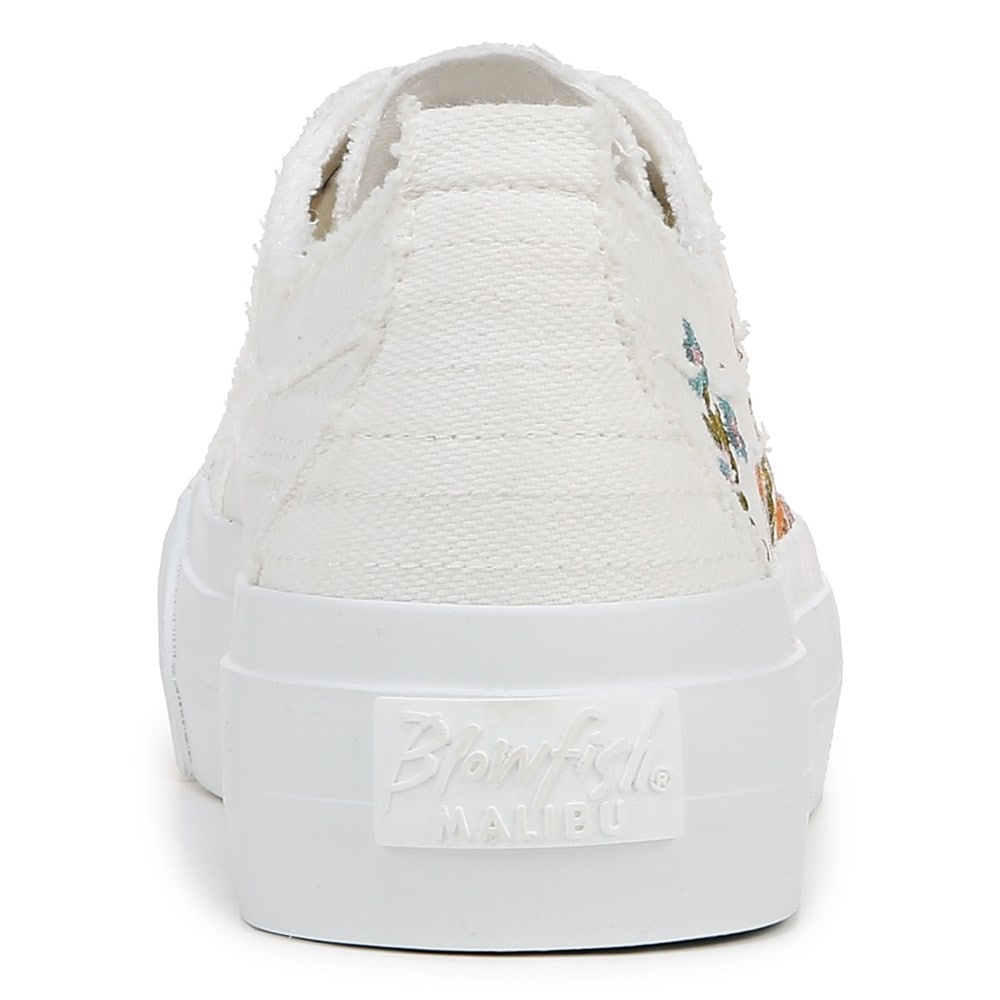 Blowfish Women\'s Sadie-Sun Platform Sneaker - White Embroidered Canvas