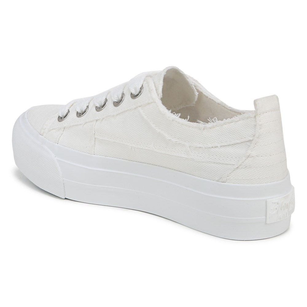 Blowfish Women\'s Sadie-Sun Platform Sneaker - White Embroidered Canvas