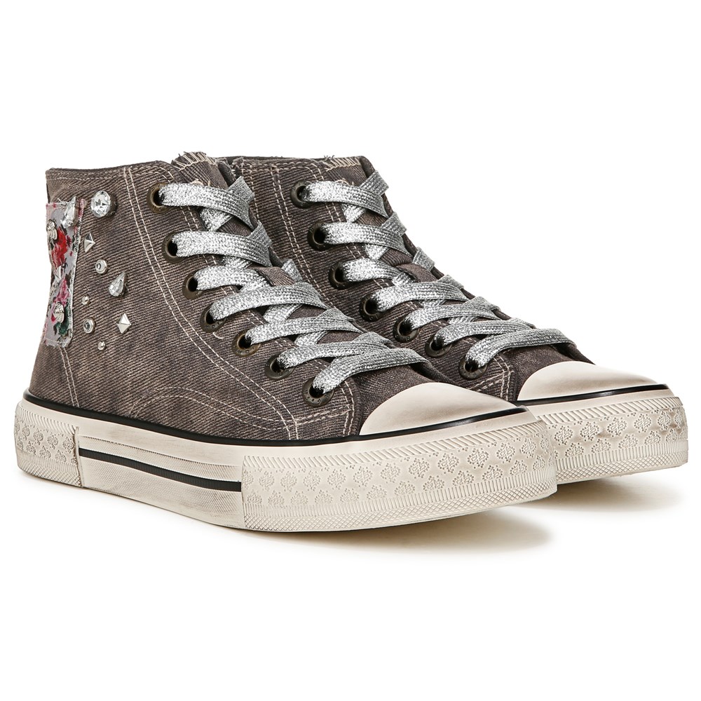 Blowfish Women's Kimber-Hi High Top Sneaker - Grey Acidwash Twill