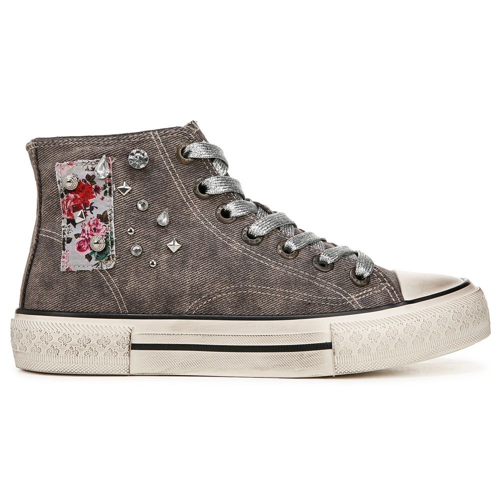 Blowfish Women\'s Kimber-Hi High Top Sneaker - Grey Acidwash Twill