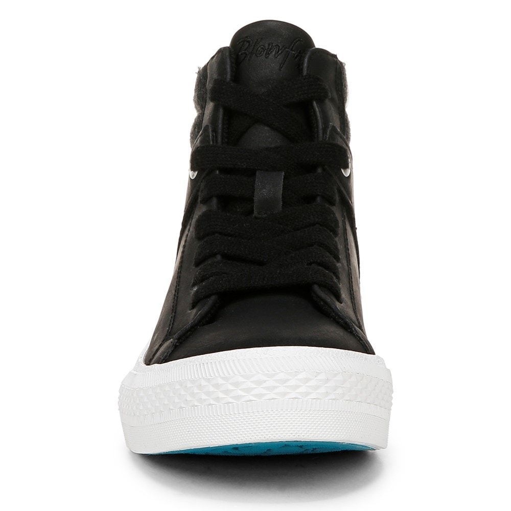 Blowfish Women\'s Waverly High Top Sneaker - Black Fabric/Faux Leather
