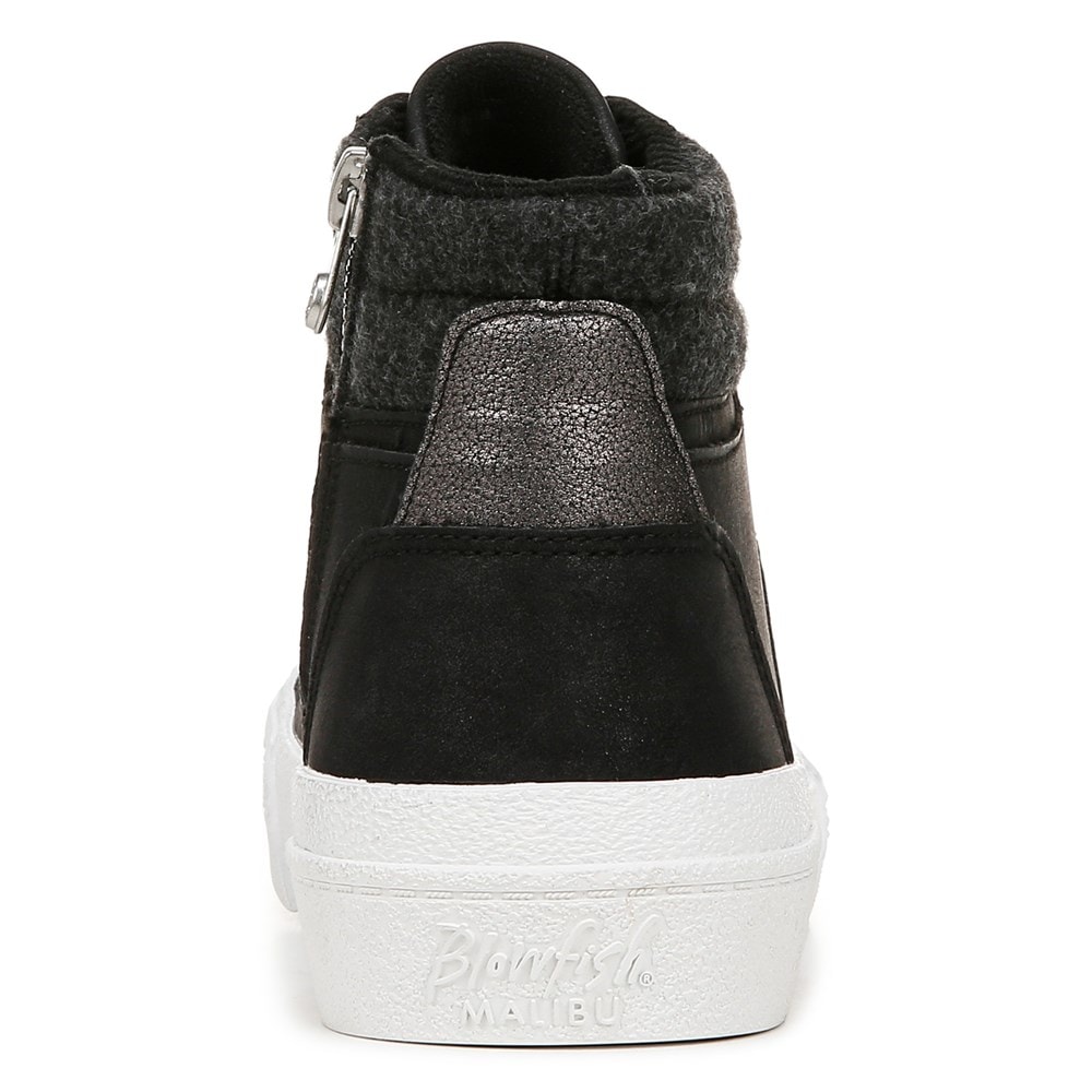Blowfish Women\'s Waverly High Top Sneaker - Black Fabric/Faux Leather
