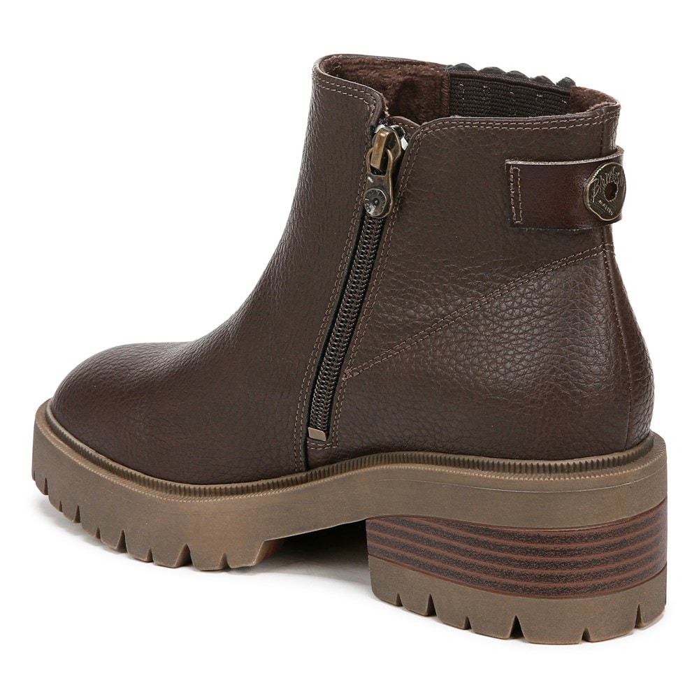 Blowfish Women\'s Joy Lug Sole Chelsea Bootie - Dark Brown Faux Leather