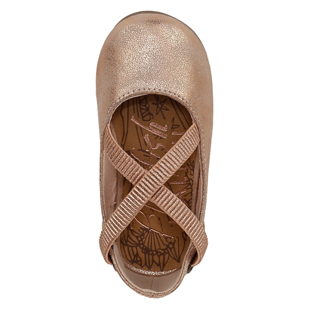 Blowfish Kids\' Pixi-T Ballet Flat Toddler/Little Kid - Rose Gold Faux Leather