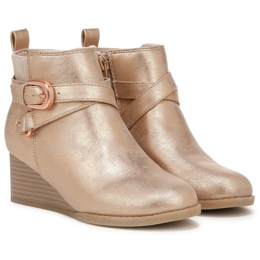 Blowfish Kids' Posh-K Wedge Bootie Little/Big Kid - Rosegold Faux Leather/Knit