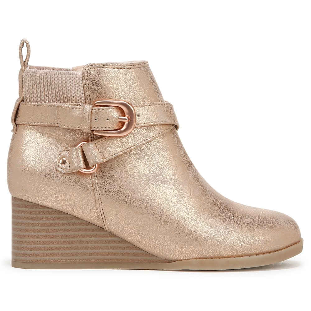 Blowfish Kids\' Posh-K Wedge Bootie Little/Big Kid - Rosegold Faux Leather/Knit