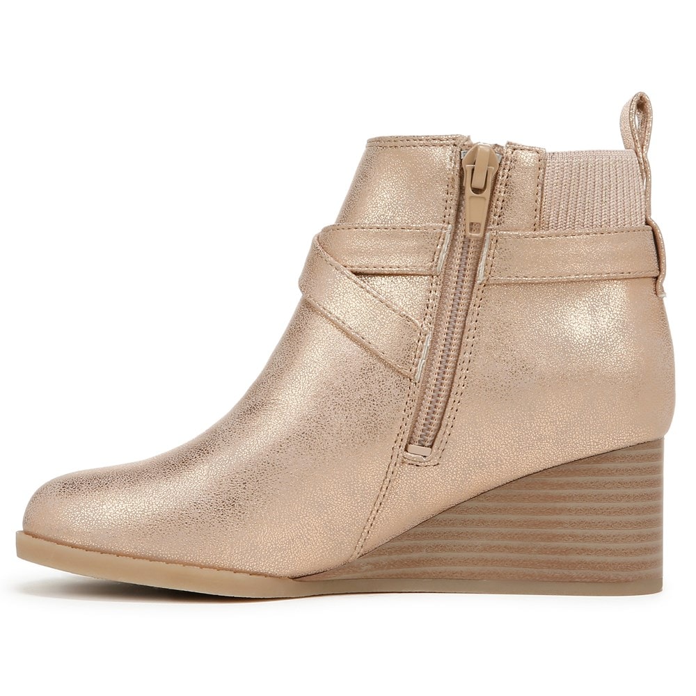 Blowfish Kids\' Posh-K Wedge Bootie Little/Big Kid - Rosegold Faux Leather/Knit