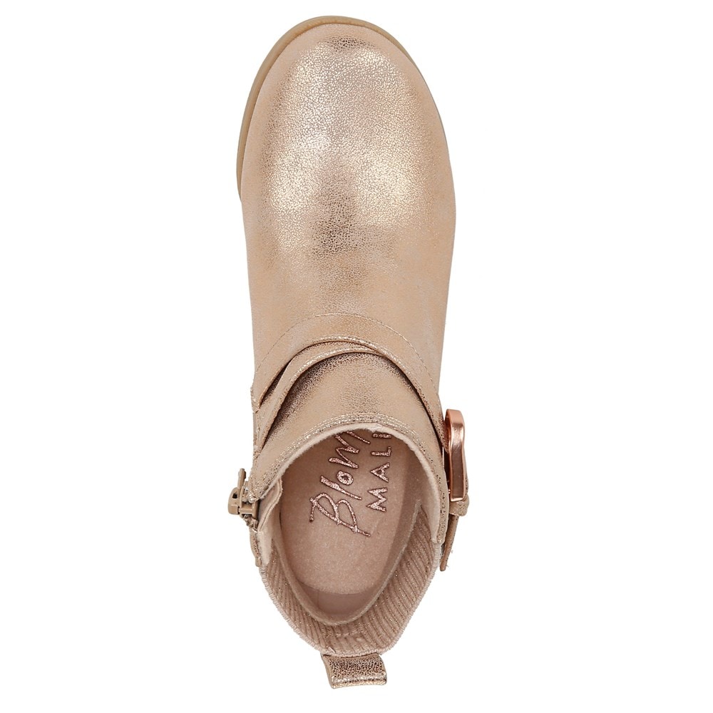 Blowfish Kids\' Posh-K Wedge Bootie Little/Big Kid - Rosegold Faux Leather/Knit