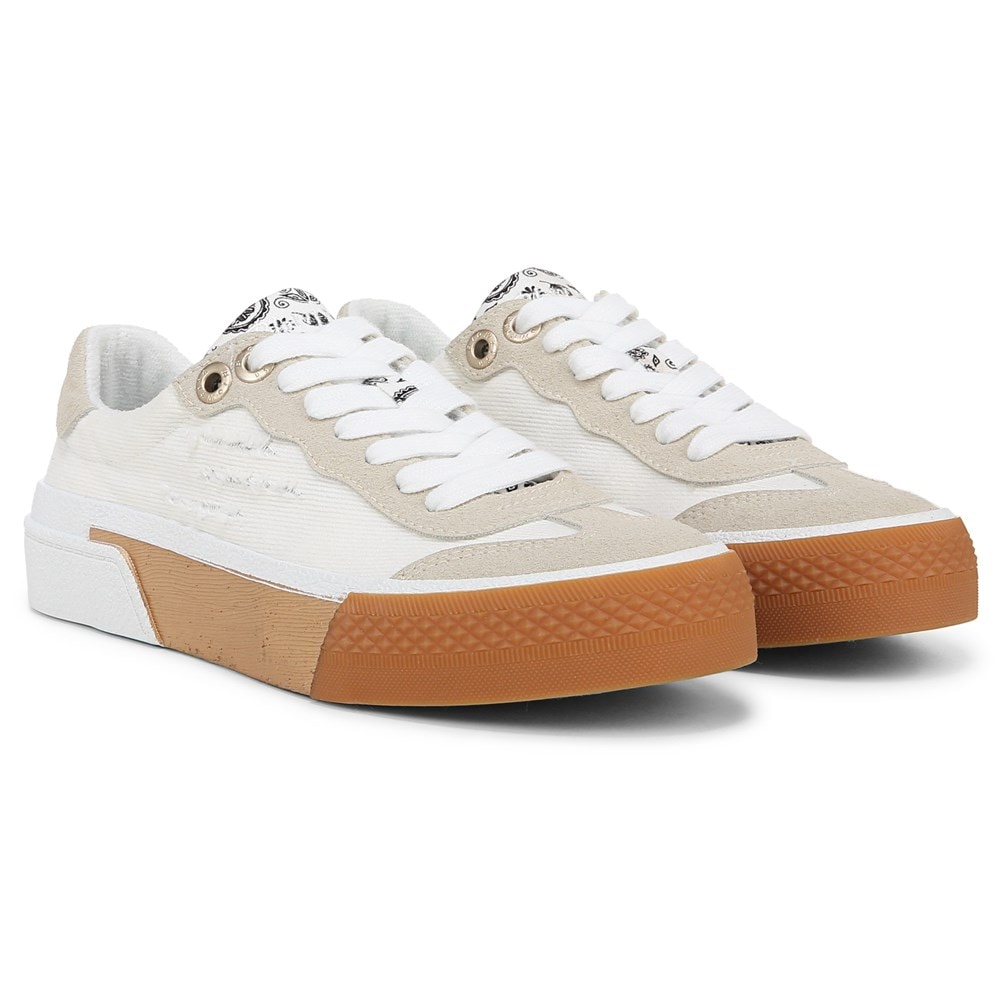 Blowfish Women's Wildcard Lace Up Sneaker - Off White Canvas/Faux Suede