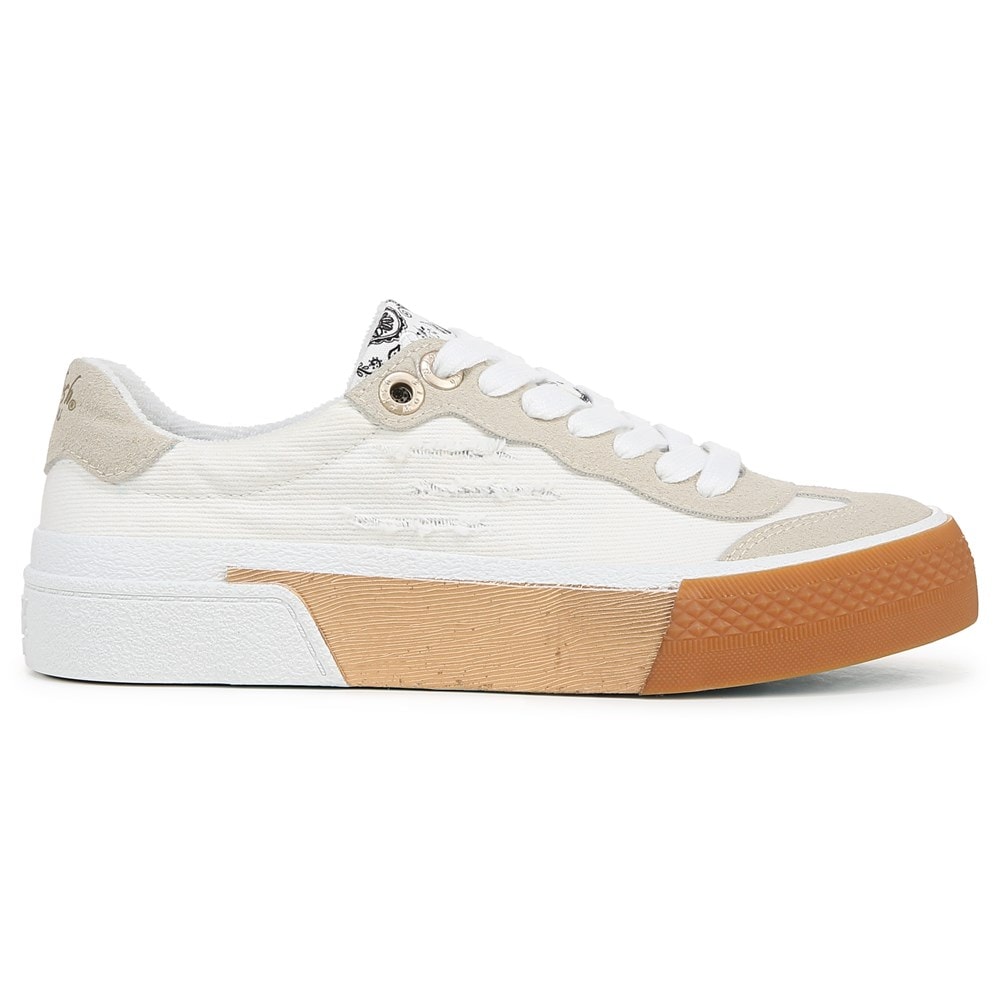 Blowfish Women\'s Wildcard Lace Up Sneaker - Off White Canvas/Faux Suede