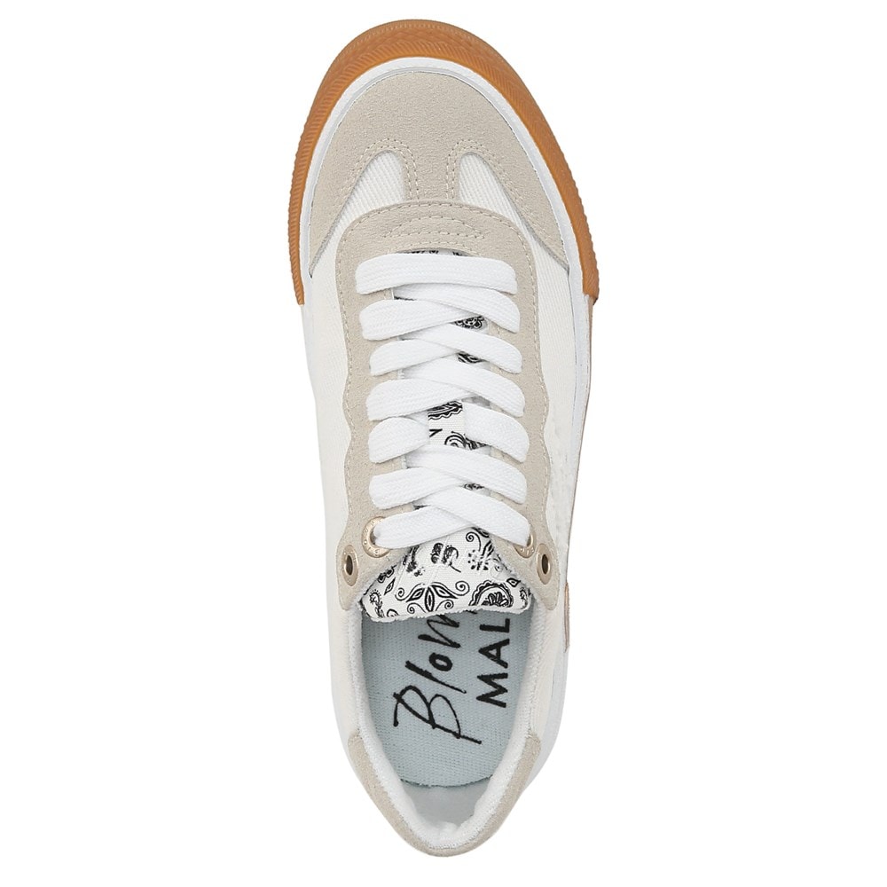 Blowfish Women\'s Wildcard Lace Up Sneaker - Off White Canvas/Faux Suede