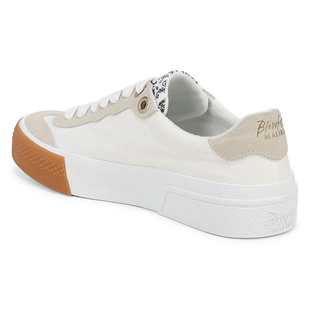 Blowfish Women\'s Wildcard Lace Up Sneaker - Off White Canvas/Faux Suede