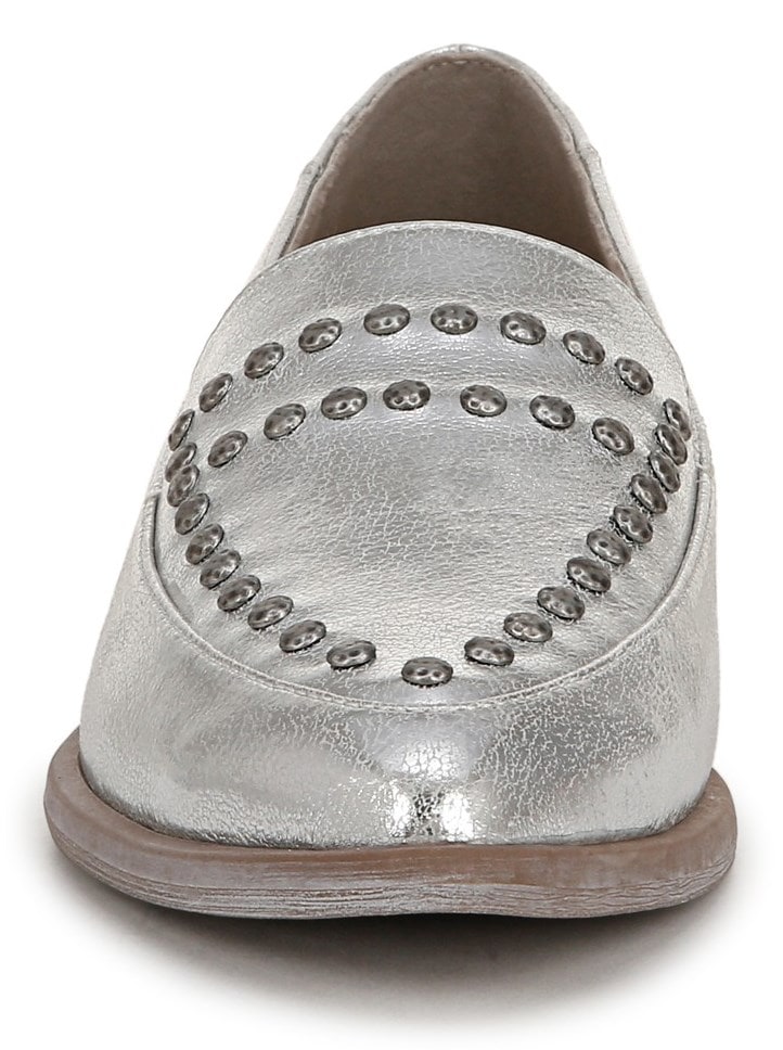 Blowfish Women\'s Harper Loafer Flat - Silver Metallic Faux Leather