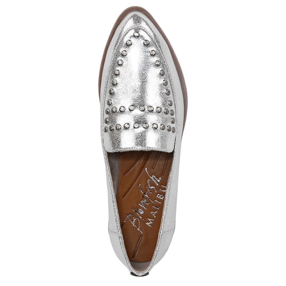 Blowfish Women\'s Harper Loafer Flat - Silver Metallic Faux Leather
