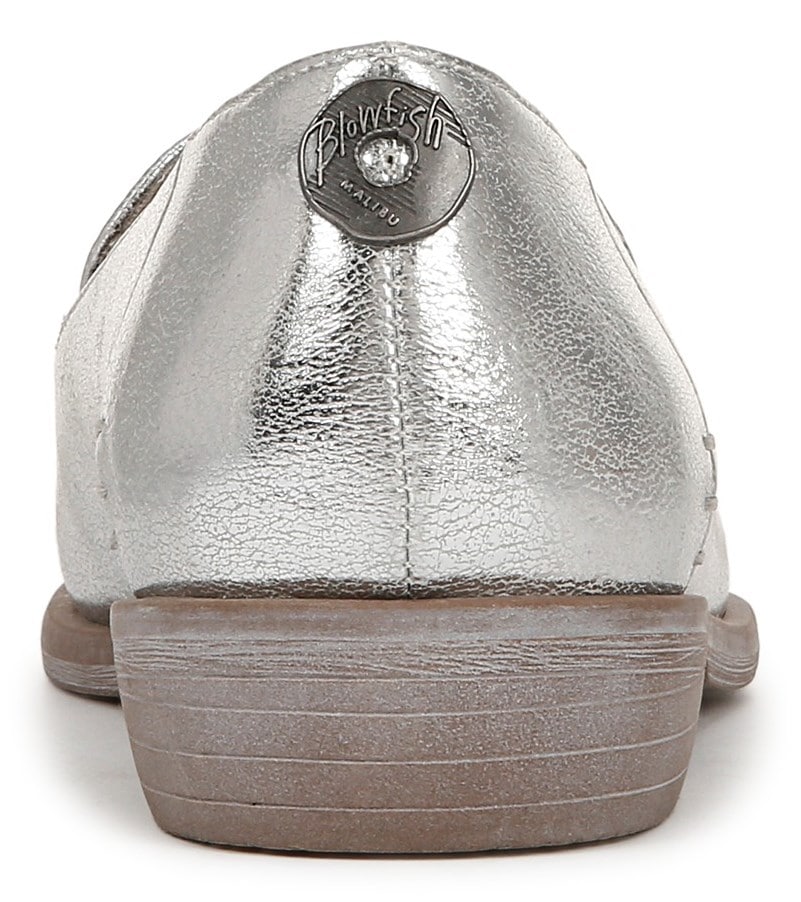 Blowfish Women\'s Harper Loafer Flat - Silver Metallic Faux Leather