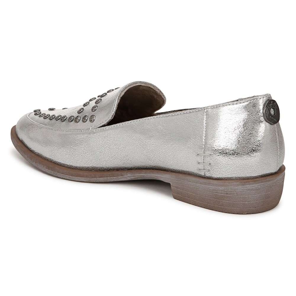 Blowfish Women\'s Harper Loafer Flat - Silver Metallic Faux Leather