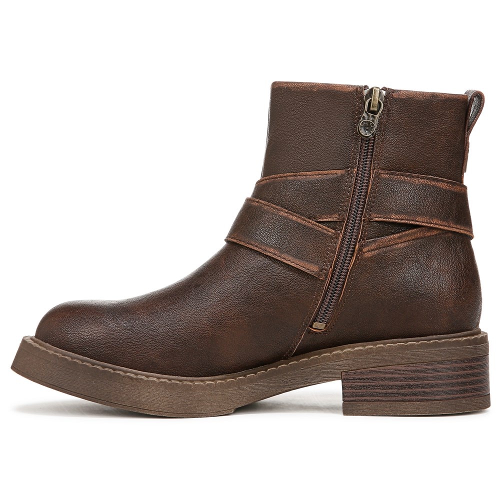 Blowfish Women\'s Vella Bootie - Brown Distressed Faux Leather