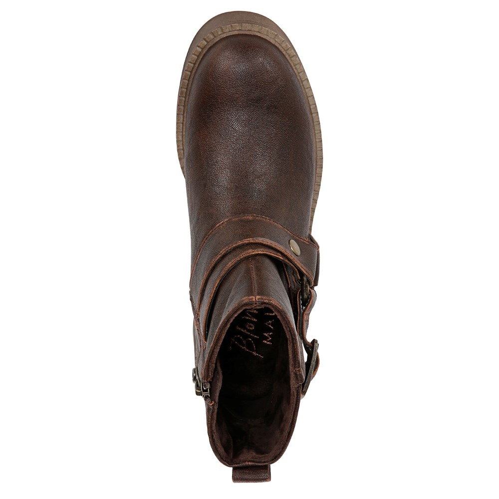 Blowfish Women\'s Vella Bootie - Brown Distressed Faux Leather