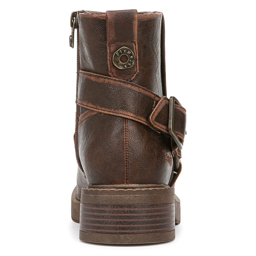 Blowfish Women\'s Vella Bootie - Brown Distressed Faux Leather