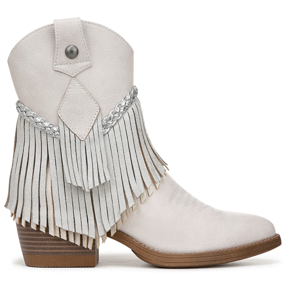 Blowfish Women\'s Remy Western Bootie - Off White Faux Leather