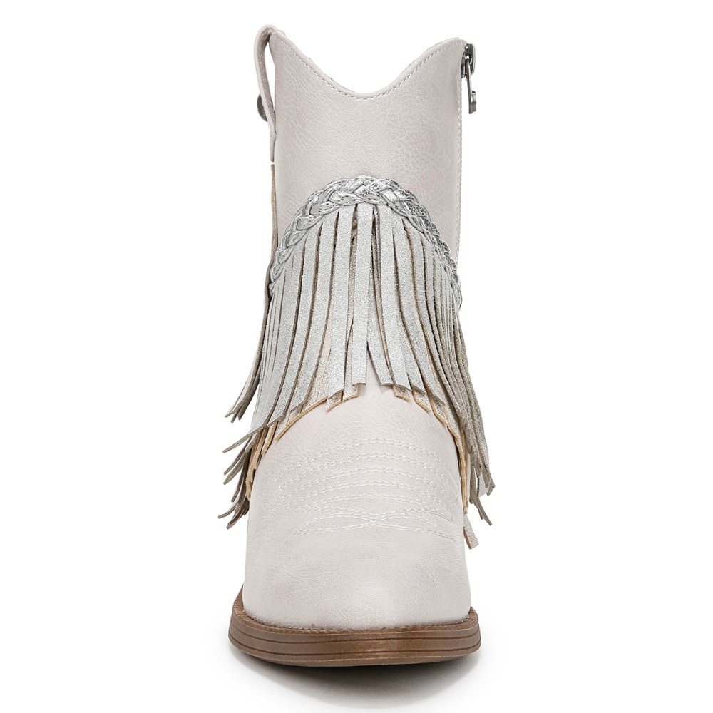 Blowfish Women\'s Remy Western Bootie - Off White Faux Leather