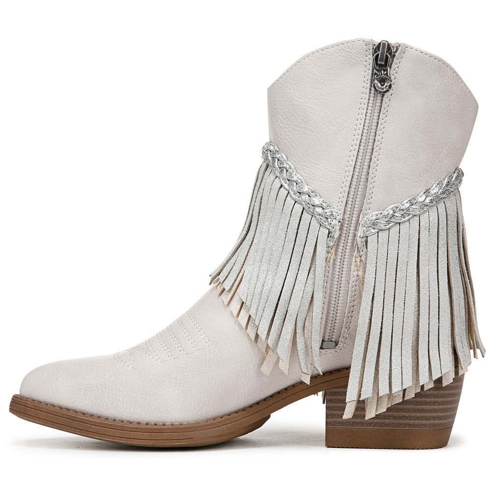 Blowfish Women\'s Remy Western Bootie - Off White Faux Leather