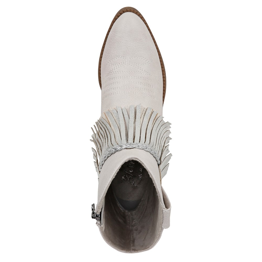 Blowfish Women\'s Remy Western Bootie - Off White Faux Leather