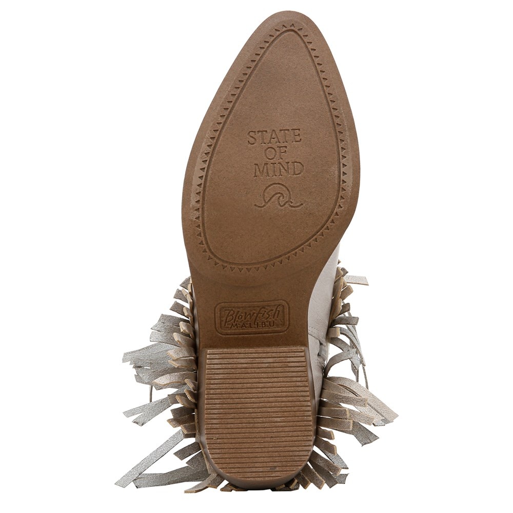 Blowfish Women\'s Remy Western Bootie - Off White Faux Leather